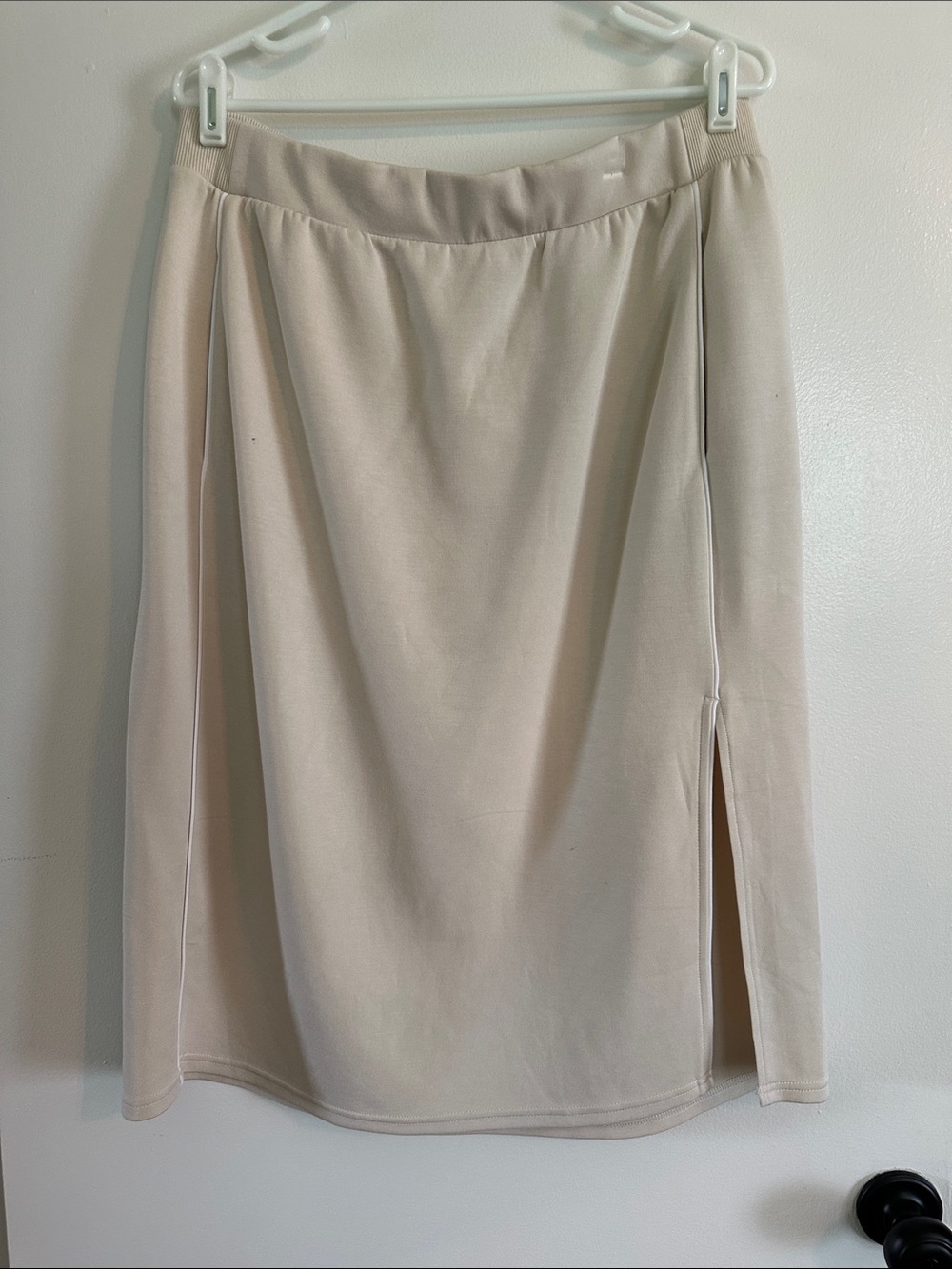 OFFLINE by Aerie Stretch Knit Midi Skirt in Light Beige
